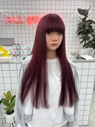 ロング カラー 夕羽夢🍓矢場/ 透明感カラーのヘアスタイル