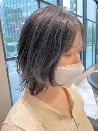 ミディアム ✨透明感カラー✨ ✨小顔カット✨山木のヘアスタイル