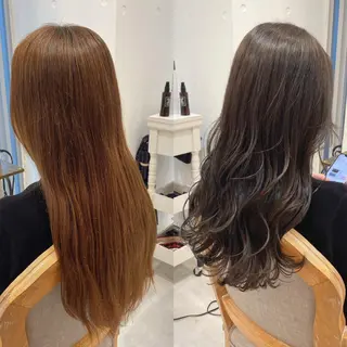セミロング カラー モテ前髪 タゴメ シンヤのヘアスタイル