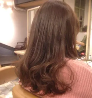 セミロング カラー パーマ ヘアアレンジ 【体験】韓国 メイク&ヘア天神のヘアスタイル