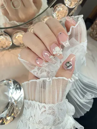 ネイル 23時まで❤︎韓国、 ワンホンネイルのネイルデザイン