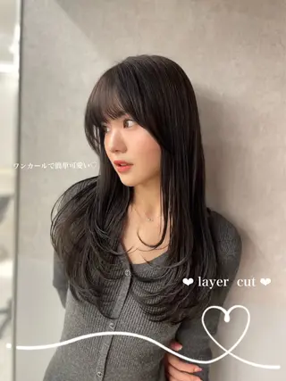 ロング ♡Aira♡lond /グレージュ/縮毛のヘアスタイル