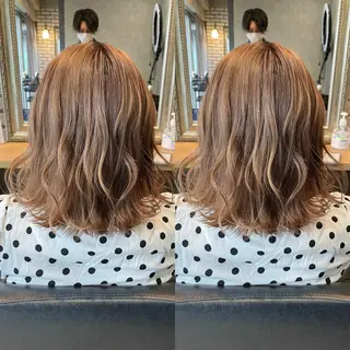 ミディアム カラー 美髪整形✨髪質改善 ✨中村弘仁/チーフのヘアスタイル