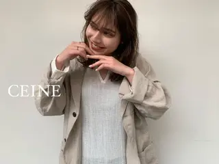 ミディアム パーマ カラー CEINE【セーヌ】 三軒茶屋のヘアスタイル