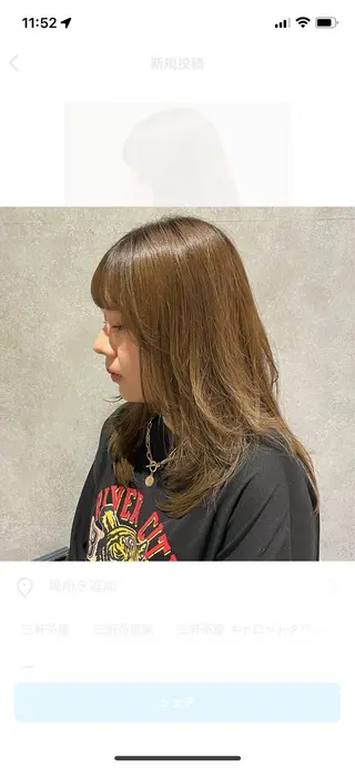 セミロング カラー yumemiレイヤー ✴︎ 透明感カラーのヘアスタイル