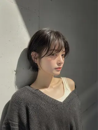 ショート カラー ボブ/透明感ベージュ 🫧クルミ🌟のヘアスタイル