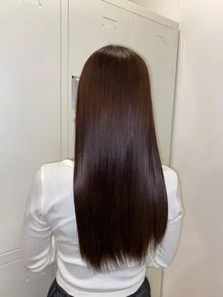 ロング カラー 酸性ストレート/ブリ ーチなしWカラー河本のヘアスタイル