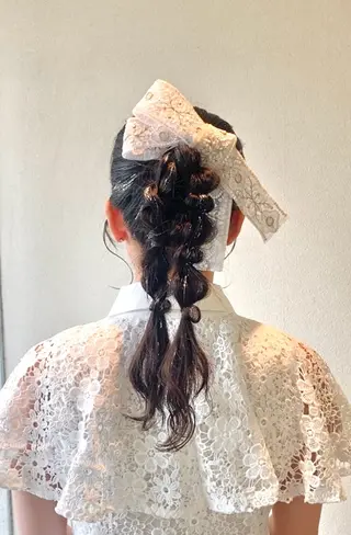 ヘアアレンジ 酸性ストレート/ブリ ーチなしWカラー河本のヘアスタイル
