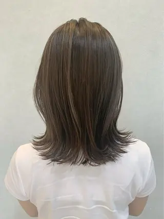 ミディアム 岡山駅/髪質改善 透明感カラー🐼のヘアスタイル