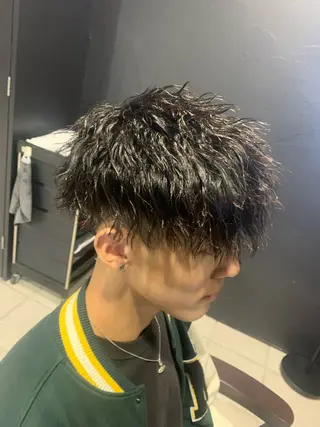 ショート メンズ メンズパーマ/難波/ 心斎橋　室園亮佑のヘアスタイル