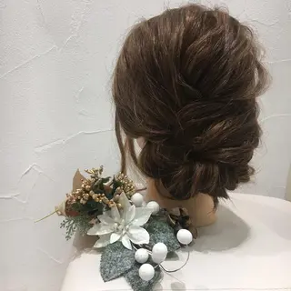 ロング ヘアアレンジ ミドウチ アヤカのヘアスタイル