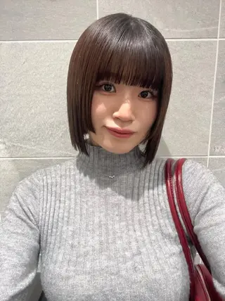ショート カラー 縮毛矯正×ボブ職人 【圧倒的朝楽ボブ】のヘアスタイル