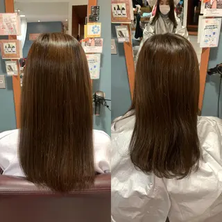 ロング パーマ 傷ませない縮毛矯正／ 吉岡 美江のヘアスタイル