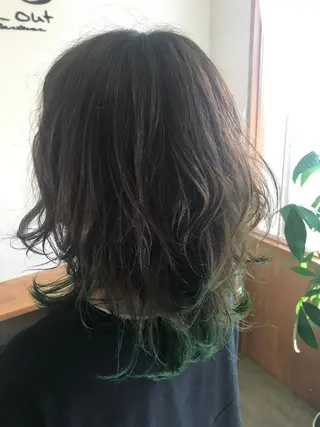 カラー セミロング ヘアアレンジ chill out 南塚口本店のヘアスタイル