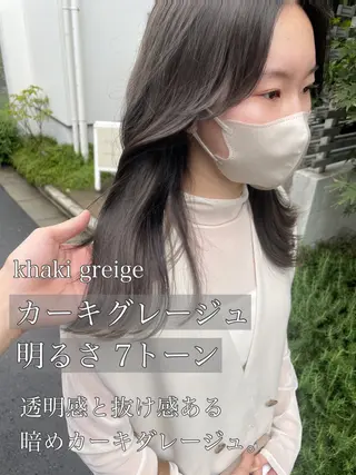 ロング カラー 顔周りカット 【オノザワリョウ】のヘアスタイル