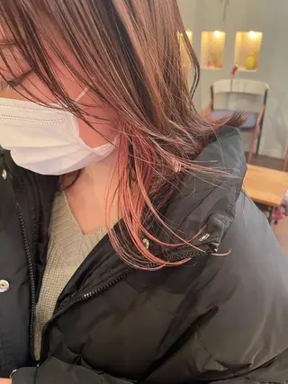 ミディアム カラー ヘアアレンジ 抜け感ボブ×パーマ ｜kazaneのヘアスタイル