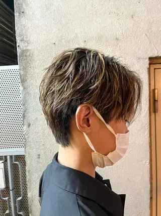 ショート カラー パーマ 🏆メンズヘア特化 🥇代表りんぺーのヘアスタイル