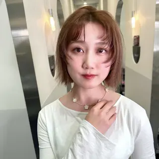 ミディアム カラー ダブルカラー🤍 髪質改善／原島のヘアスタイル