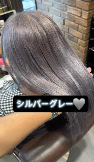 ロング 齊藤政太 顔周り カット 透明感カラーのヘアスタイル