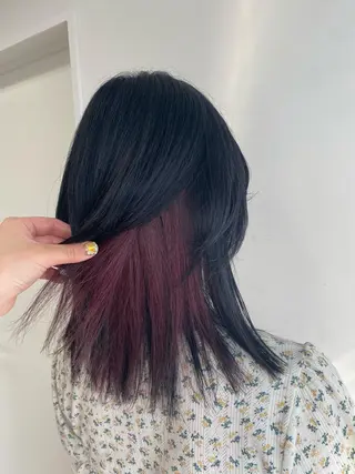 ミディアム カラー ブリーチなしカラー RURI🩵のヘアスタイル