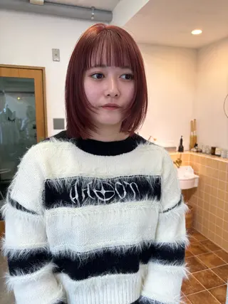 ミディアム カラー sakura🌸 レイヤー/韓国ヘアのヘアスタイル
