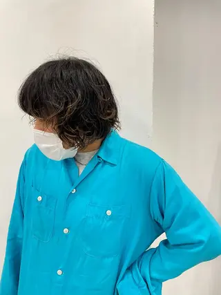 ミディアム パーマ 吉田一輝 外国人パーマのヘアスタイル