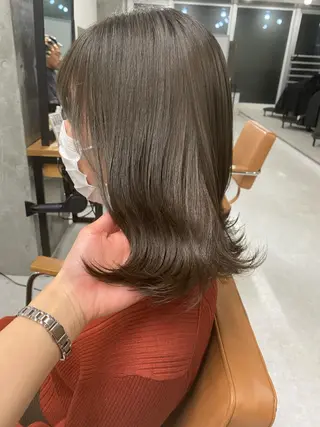 セミロング カラー ヘアアレンジ 🌷FUKA🌷 まろやかハイトーンのヘアスタイル