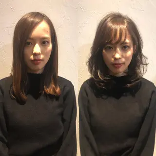ミディアム 髪質改善縮毛矯正 専門店のヘアスタイル