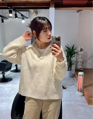 ミディアム io濱川 遥のヘアスタイル