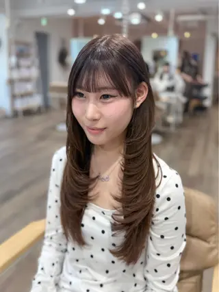 ロング ピンク・ラベンダー/ レイヤー/NANAのヘアスタイル