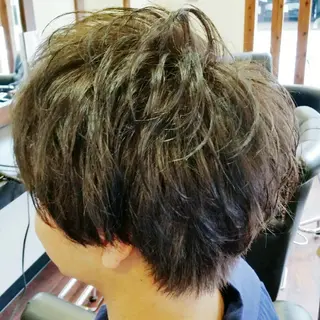 ミディアム パーマ メンズ 山中 誠一朗のヘアスタイル