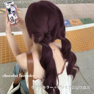 ロング カラー ヘアアレンジ 💗トレンドモテヘア Natsumi 💗のヘアスタイル