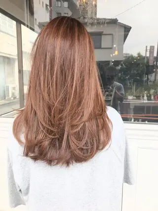 セミロング カラー ヘアアレンジ Mariana/ 鶴原-ハイライトのヘアスタイル