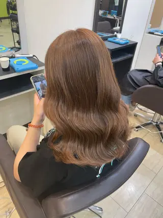 セミロング 奥野碧🌈艶髪 /ダメージレスカラーのヘアスタイル