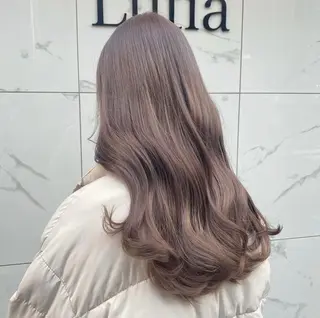 ロング カラー ヘアアレンジ 新宿⌇韓国風ヘア ⌇透明感カラーのヘアスタイル