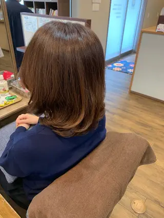 ミディアム カラー パーマ 大人女子&髪改善専門 Nobuフリーランスのヘアスタイル