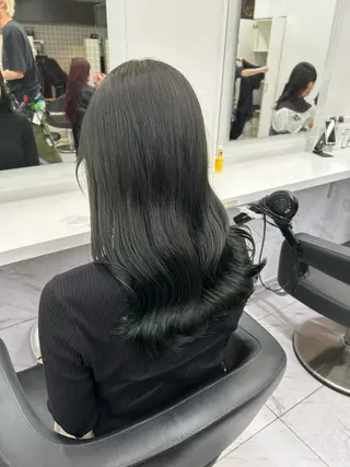 セミロング カラー パーマ ヘアアレンジ メンズ キッズ 🦋韓国レイヤー｜ 透明感グレージュ🦋のヘアスタイル