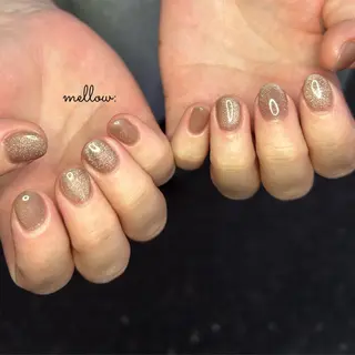 ネイル mellow:ｸﾙﾐ ﹡˖˟༝🎀˖˟ ༝のネイルデザイン