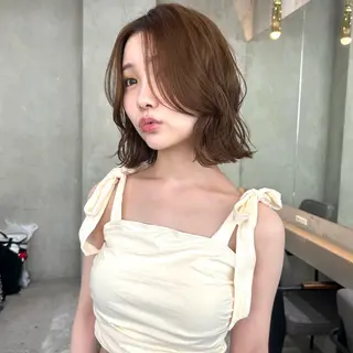 ミディアム ボブ/くびれボブ/ 髪質改善/Ru-kaのヘアスタイル