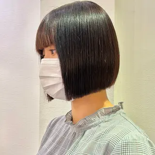 ミディアム カラー 髪質改善【縮毛矯正】 北千住 田邉 澪のヘアスタイル