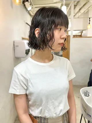 ショート パーマ 銀座No.1髪質改善 縮毛矯正/本木のヘアスタイル