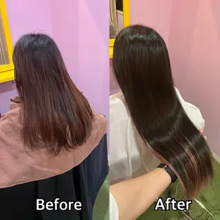 ロング シール+ちび編み込み エクステ梅田🐨のヘアスタイル