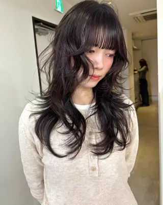 セミロング カラー mizuki/ピンク ベージュ.レイヤーのヘアスタイル