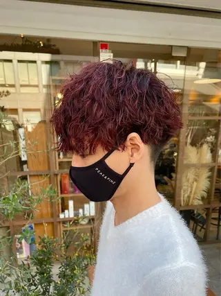 ショート カラー パーマ メンズ メンズ特化美容師 メンズパーマ/蓮のヘアスタイル