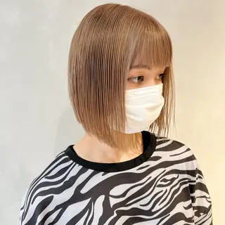 ミディアム カラー nishido ハイライト/パーマのヘアスタイル