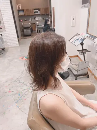 ミディアム カラー ヘアアレンジ キッズ 五反田　美容院☆張 明星☆韓国ヘアのヘアスタイル