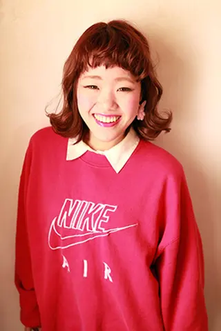 ミディアム カラー パーマ marie-anne 浜松元目店のヘアスタイル