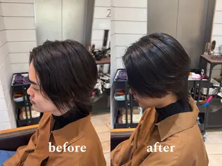 メンズ HIDERO/渋谷/ センターパートのヘアスタイル