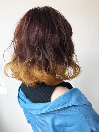 ミディアム カラー 花井 啓好のヘアスタイル
