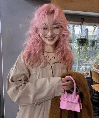 ミディアム カラー happy  man 🌸クロスパーマ🌸のヘアスタイル